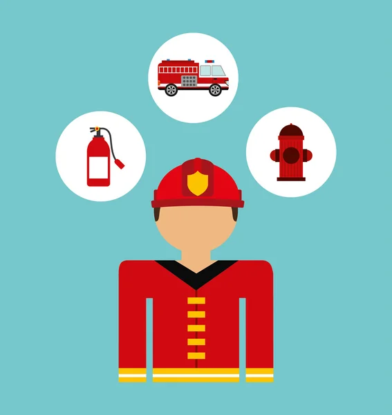 Firefighter — Stock Vector