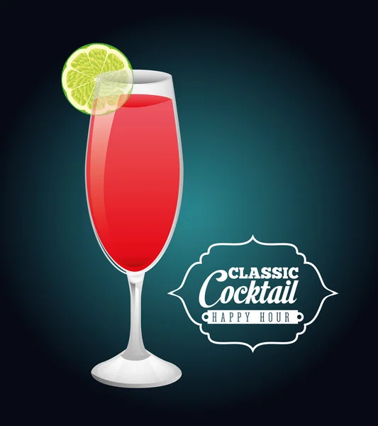 Classic cocktail — Stock Vector