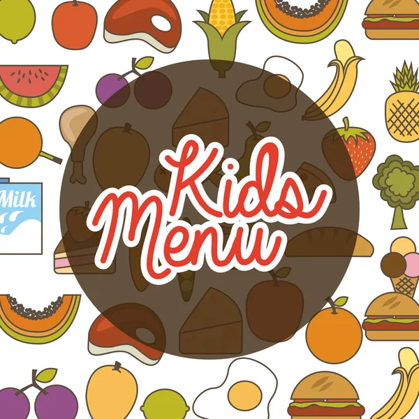 Kids menu design — Stock Vector