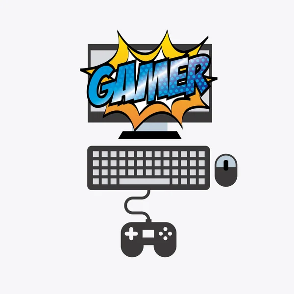 Video gamers ontwerp — Stockvector