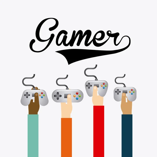 Video gamers ontwerp — Stockvector
