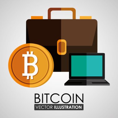 Bitcoin tasarım, vektör çizim.