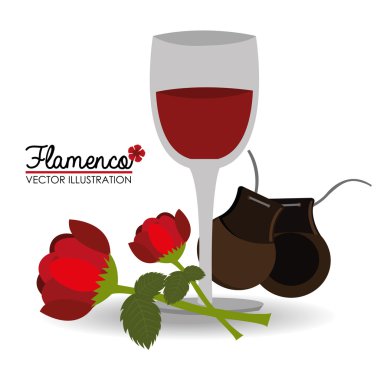 Flamenko tasarım, vektör çizim.