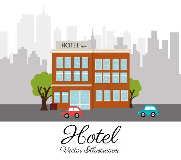 การออกแบบโรงแรม, ภาพวาดเวกเตอร์ . — ภาพเวกเตอร์สต็อก