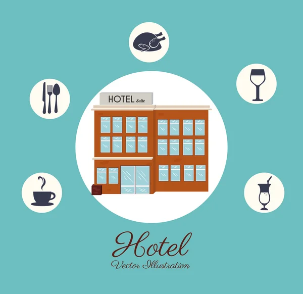 Design de hotel, ilustração vetorial . — Vetor de Stock