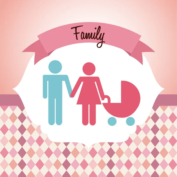 Mutlu aile — Stok Vektör