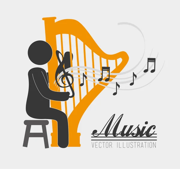 Diseño musical, ilustración vectorial . — Vector de stock