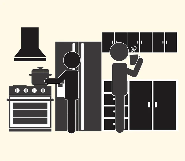 Küchenkonzept — Stockvektor