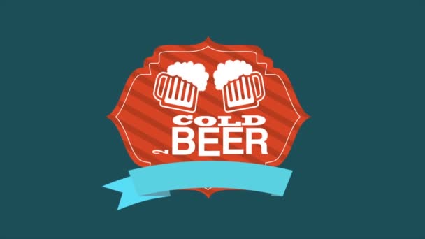 Soğuk bir bira Video animasyon Hd 1080 — Stok video