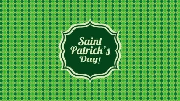 Patricks day label, Videoanimation — Stockvideo