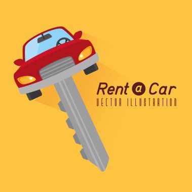 Bir araba tasarımı, vektör illüstrasyonu kirala.