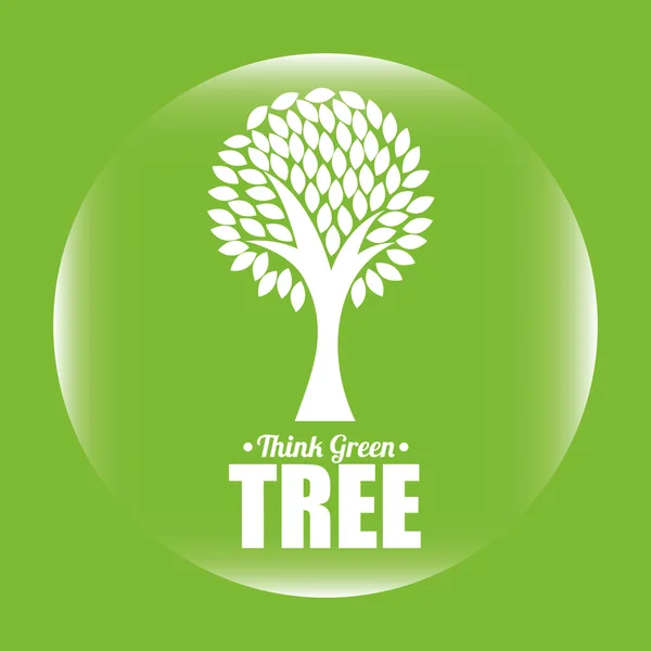 Grüner Baum — Stockvektor