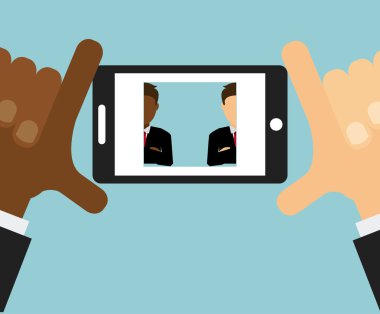 Fotoğraf selfie tasarım, vektör çizim eps10 grafiği