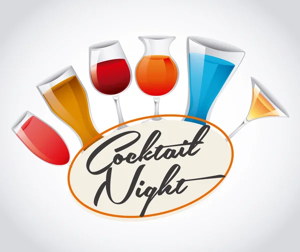 Cocktail night — Stock Vector