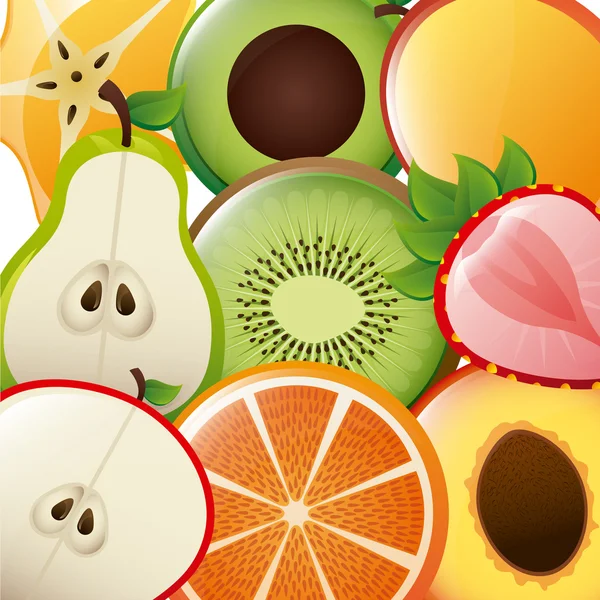 Healthy fruits — Stock Vector