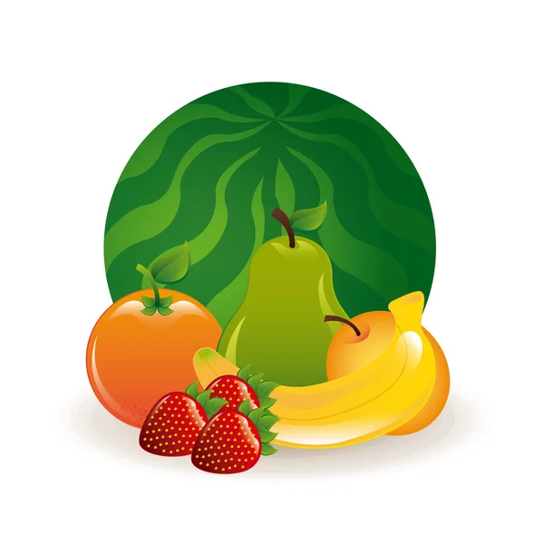 Frutas sanas — Vector de stock