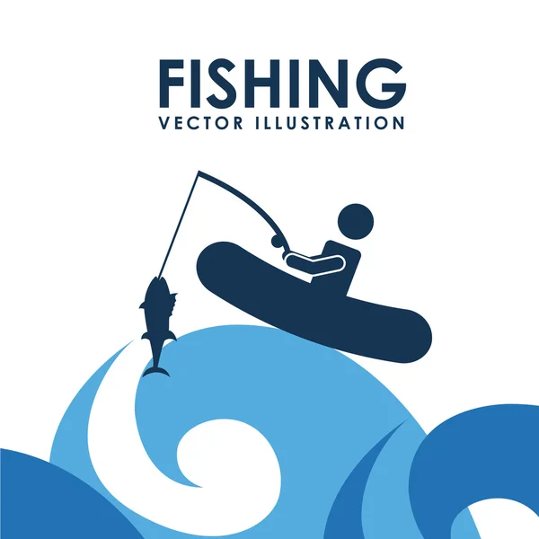 Icono de pesca — Vector de stock