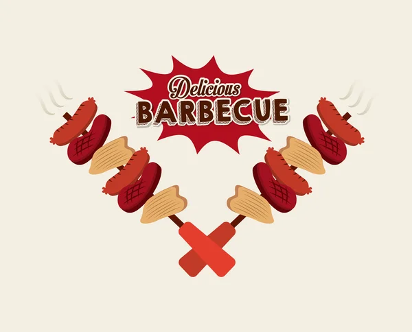 Barbacoa comida — Vector de stock