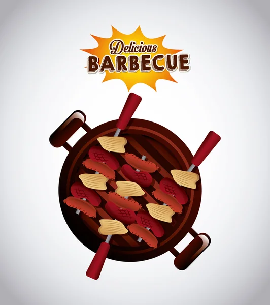 Barbacoa comida — Vector de stock