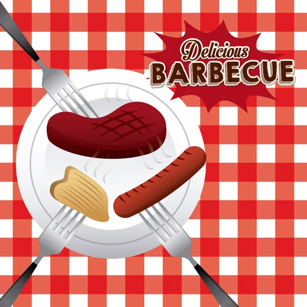 Barbecue voedsel — Stockvector