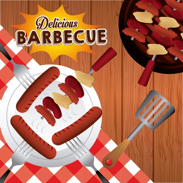 Cibo barbecue — Vettoriale Stock