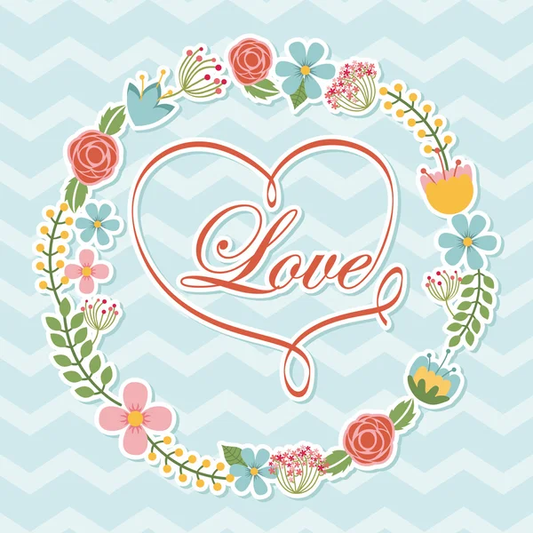 Postal de amor — Vector de stock