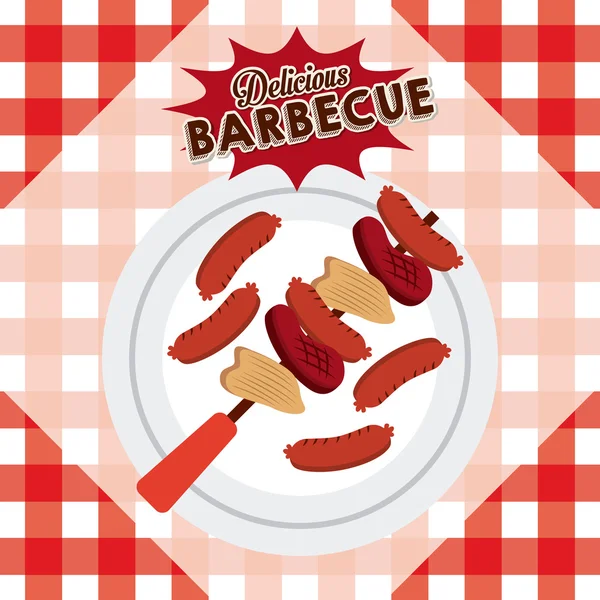 Delicious barbecue — Stock Vector