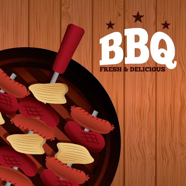 Delicious barbecue — Stock Vector