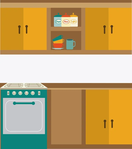 Diseño de cocina, ilustración vectorial . — Vector de stock