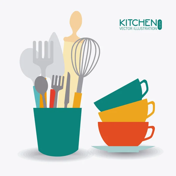 Diseño de cocina, ilustración vectorial . — Vector de stock