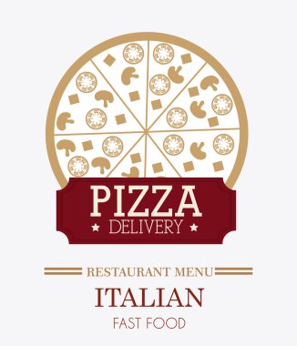 Pizza tasarım, vektör çizim.