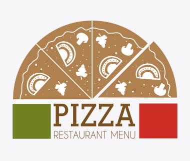 Pizza tasarım, vektör çizim.