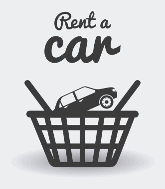 Bir araba tasarımı, vektör illüstrasyonu kirala.