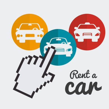 Bir araba tasarımı, vektör illüstrasyonu kirala.