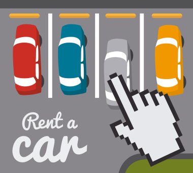 Bir araba tasarımı, vektör illüstrasyonu kirala.