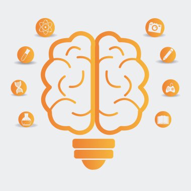 Beyin tasarım, vektör çizim.