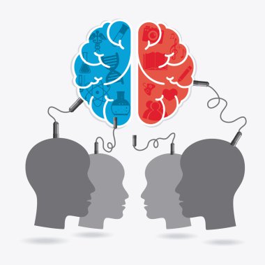 Beyin tasarım, vektör çizim.