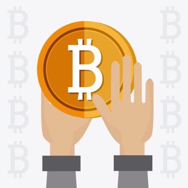 Bitcoin tasarım, vektör çizim.