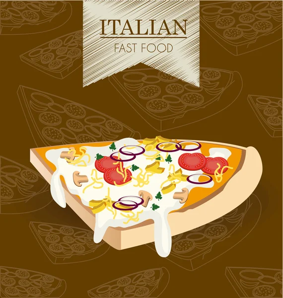 Дизайн пиццы, векторная иллюстрация . — стоковый вектор