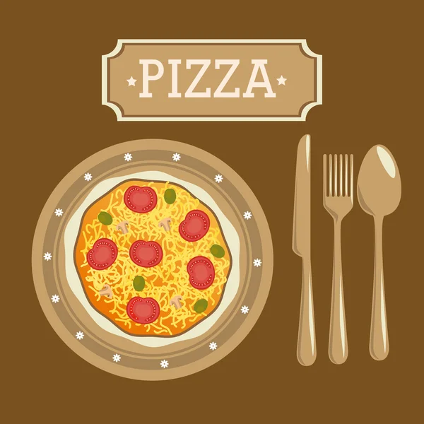 Pizza design, vector illustration. — Stock Vector