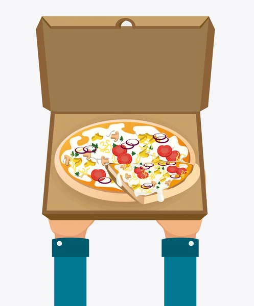 Conception de pizza, illustration vectorielle . — Image vectorielle