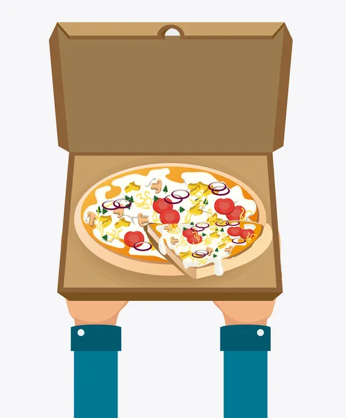 Pizza-Design, Vektorillustration. — Stockvektor