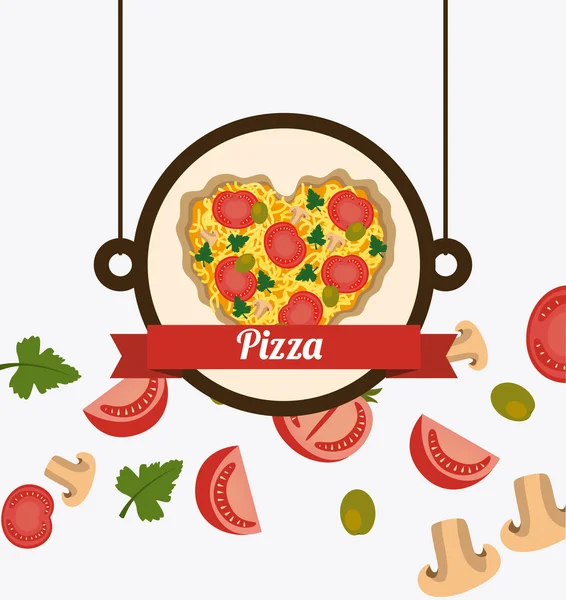 Conception de pizza, illustration vectorielle . — Image vectorielle