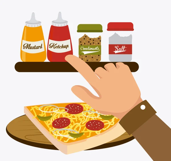 Pizza ontwerp, vectorillustratie. — Stockvector