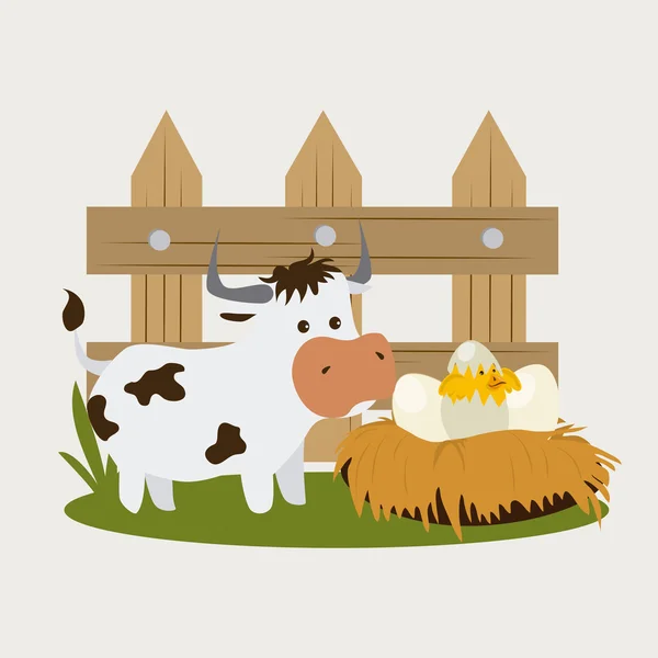 Diseño de granja, ilustración vectorial . — Vector de stock