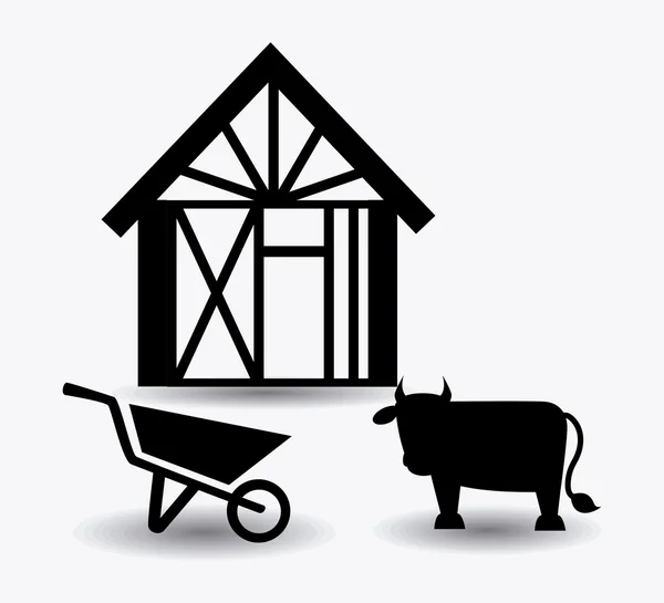 Conception de ferme, illustration vectorielle . — Image vectorielle