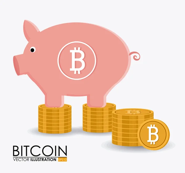 Bitcoin design, vector illustration. — Stock Vector