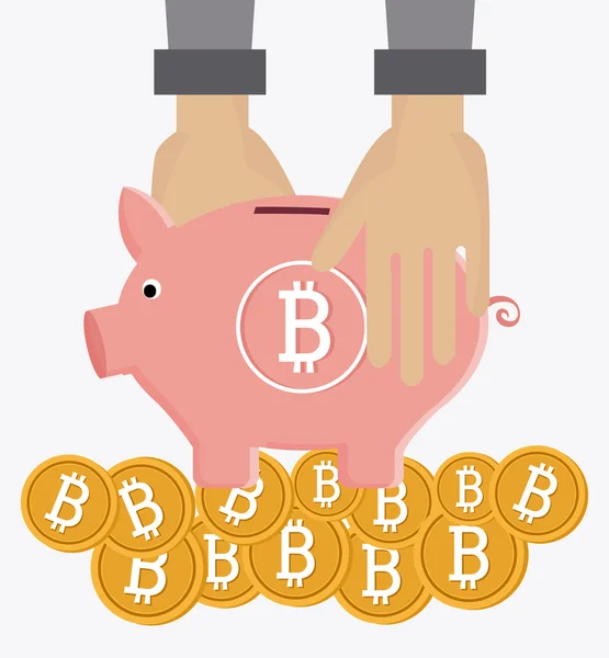 Bitcoin design, vector illustration. — Stock Vector