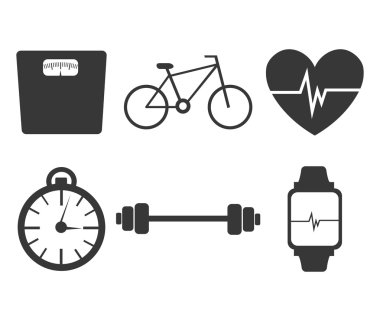 Fitness tasarım, vektör çizim.