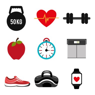 Fitness tasarım, vektör çizim.